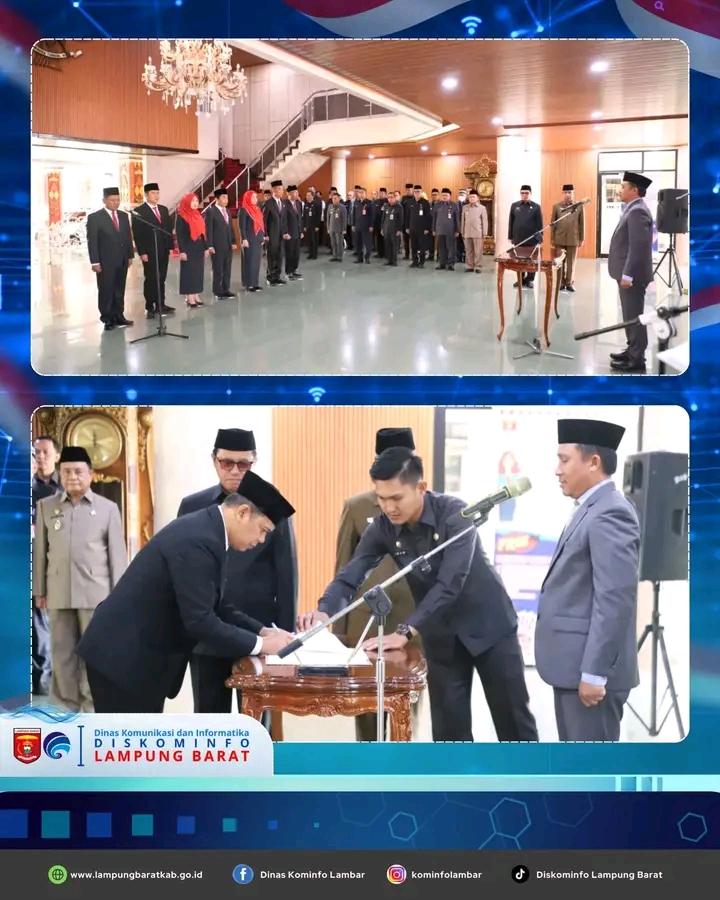 Bupati Lampung Barat Parosil Mabsus Menegaskan Bahwa Pelantikan Tujuh Pejabat Eselon IIB Merupakan Momentum Penting