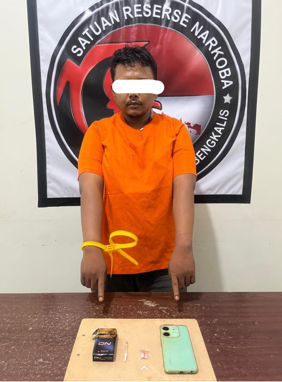 Polres Bengkalis Amankan Pria di Mandau Dengan Sabu 0,62 Gram