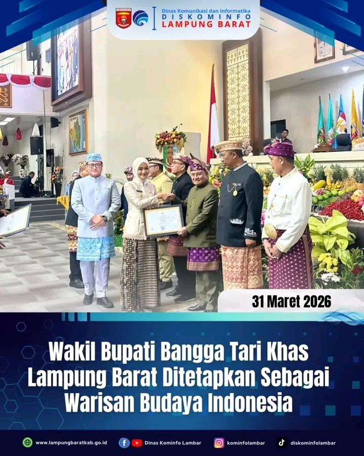 Wakil Bupati Lampung Barat Bangga Tiga Tarian Khas Lampung Barat Sebagai Warisan Budaya