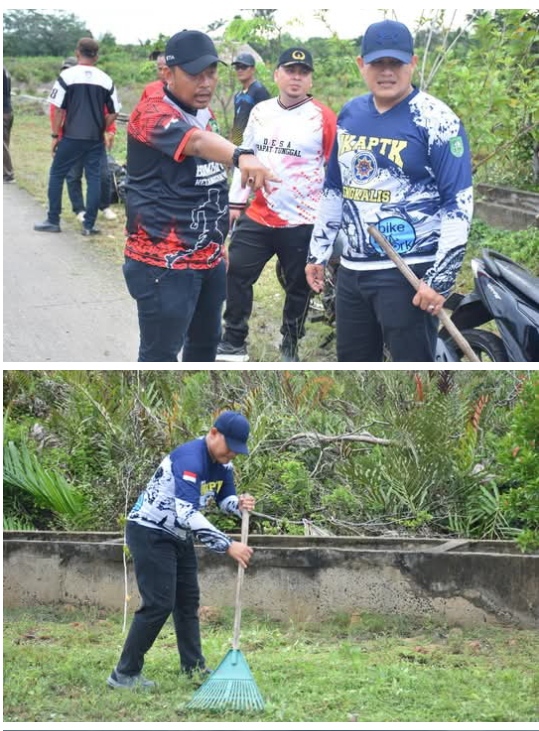 Peduli Kebersihan Lingkungan,Camat Bengkalis dan Pemerintah Desa Kelebuk Mengadakan Kerja Bakti Sosial
