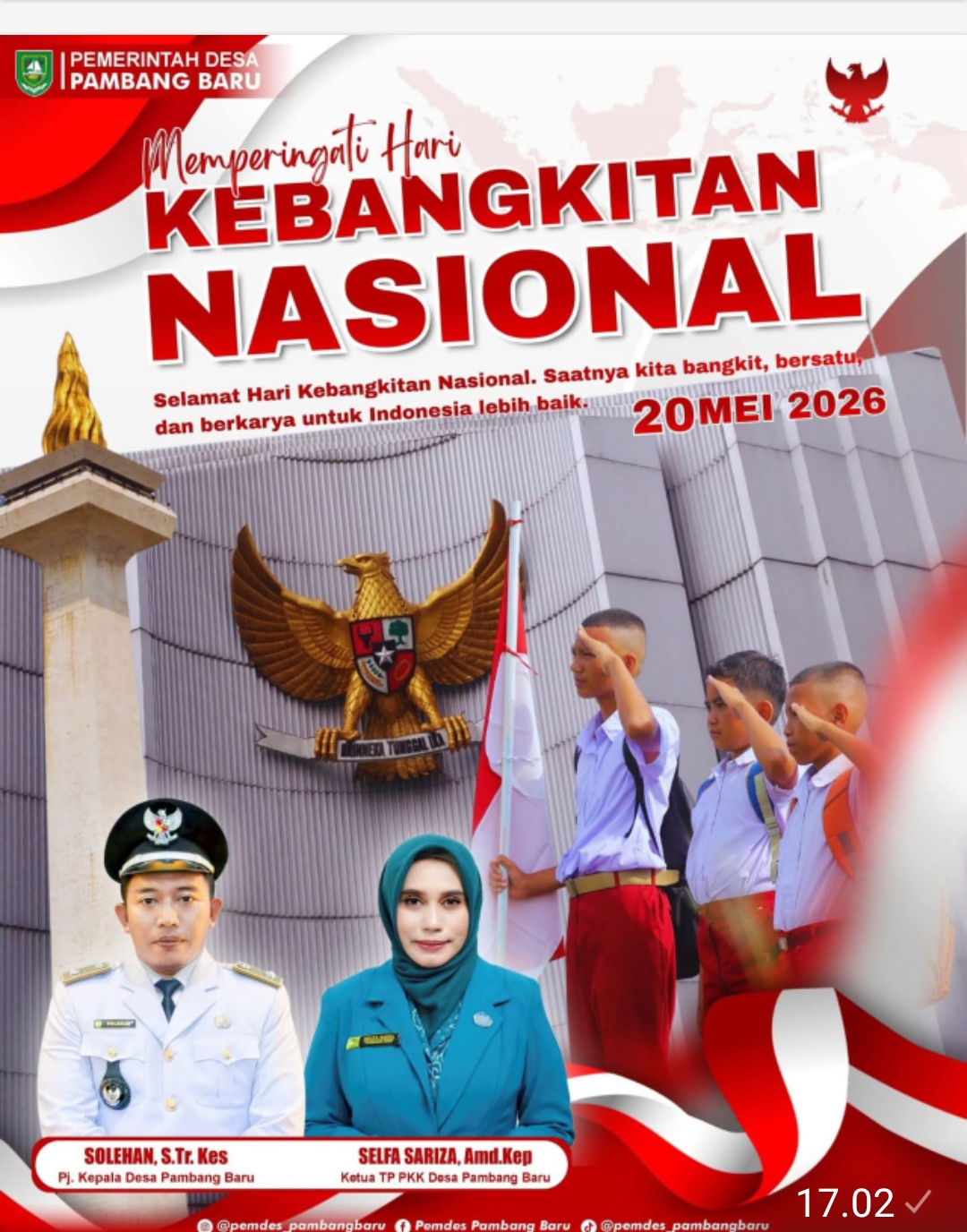 Pejabat Kepala Desa Pambang Baru Ucapkan Selamat Hari Kebangkitan Nasional,Ke 118, 20 Mei 2026
