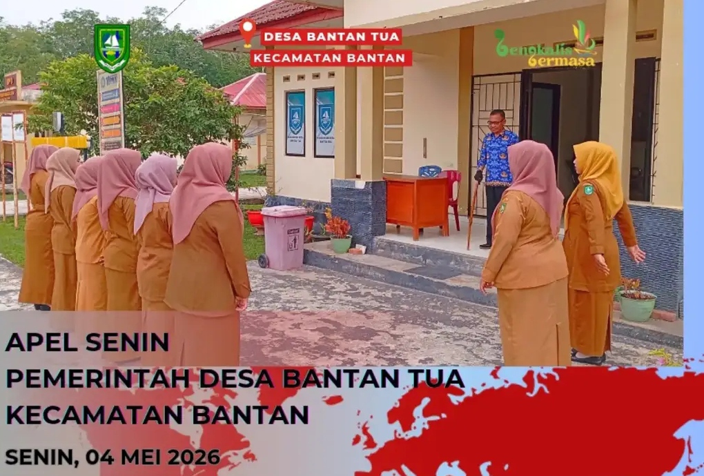 Apel Pagi Pemerintah Desa Bantan Tua Tekankan Disiplin dan Tanggung Jawab Dalam Bertugas