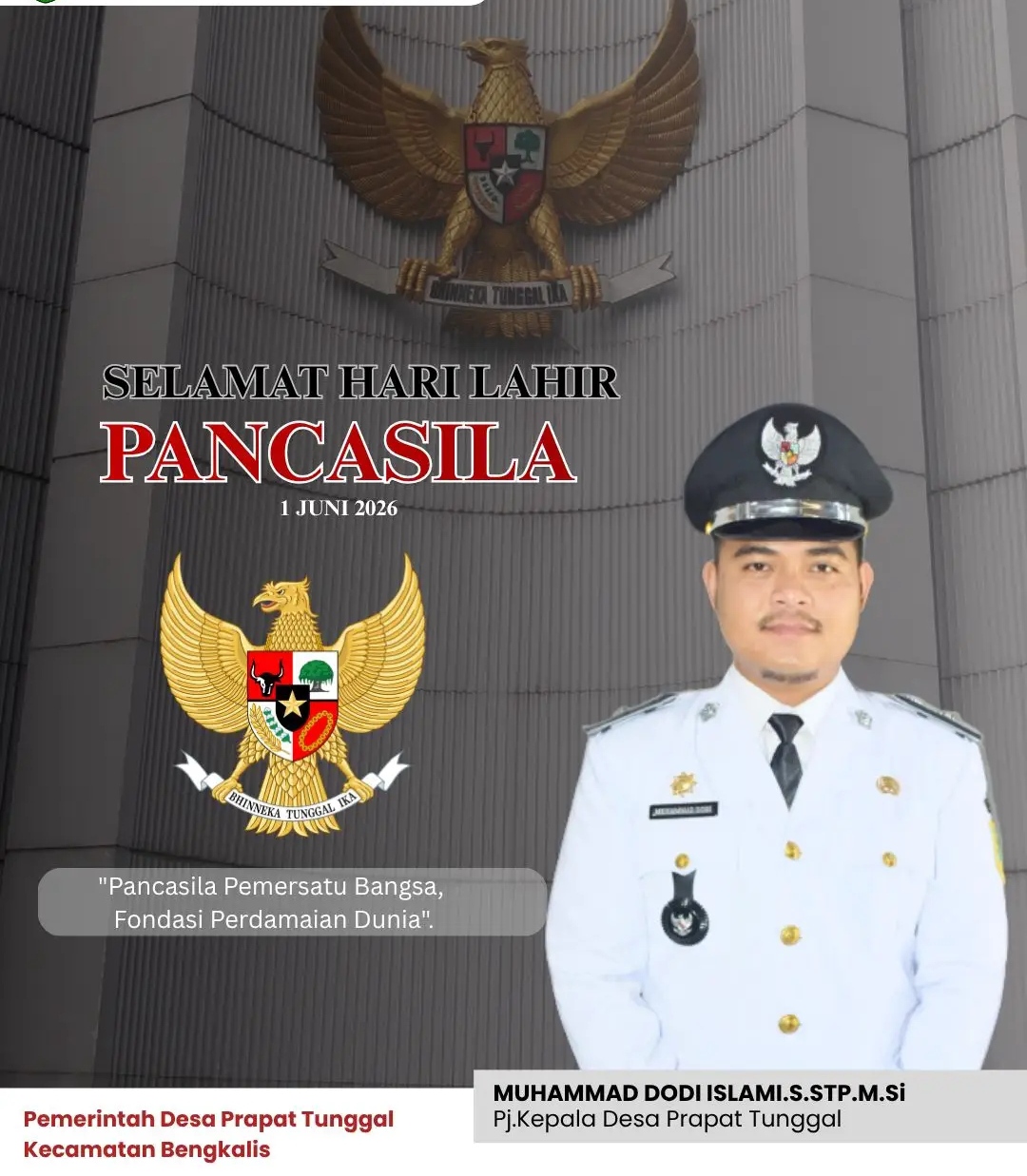 Pemerintah Desa Prapat Tunggal Ucapkan Pancasila Sebagai Kompas Moral Bangsa Indonesia