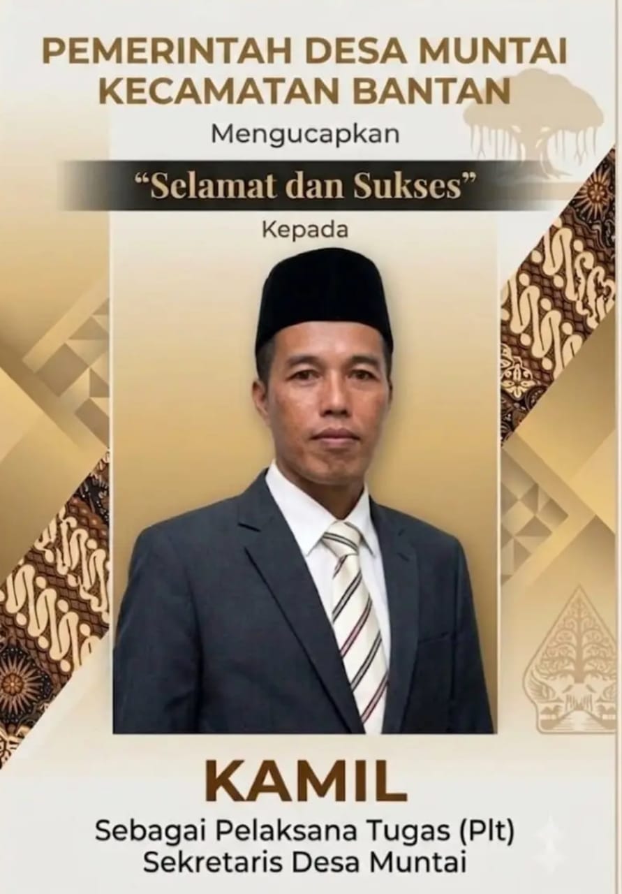Pemdes Muntai Ucapkan Selamat kepada Kamil sebagai PLT Sekretaris Desa