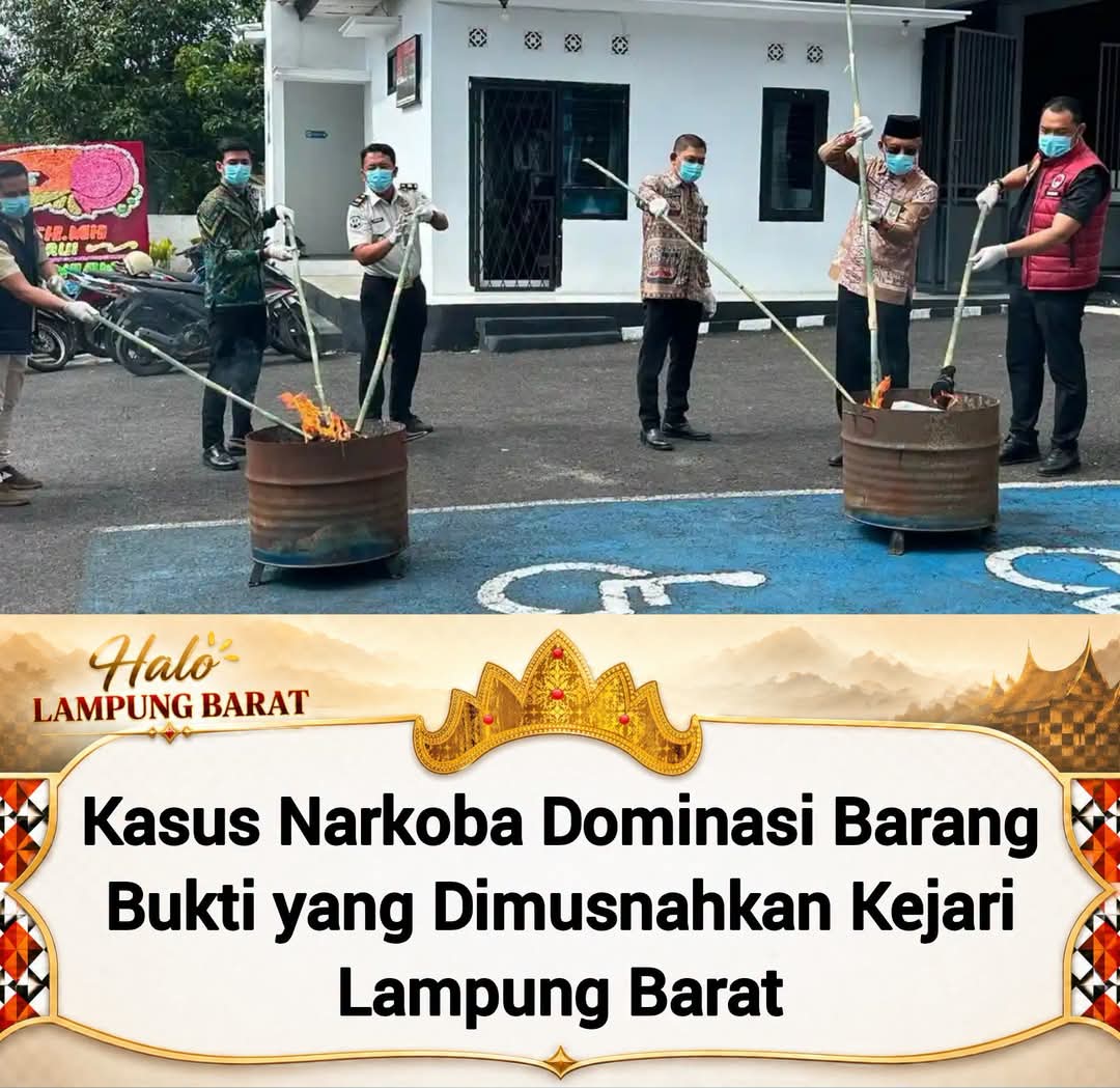 Kejari Lampung Barat Kembali Memusnahkan Barang Bukti Dari Perkara Pidana