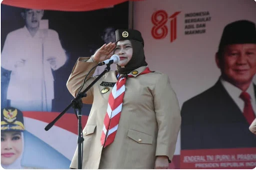 Perkuat Semangat Jajaran Gerakan Pramuka, Bupati Bengkalis Hj. Kasmarni Pimpin Upacara Hari Pramuka ke-65